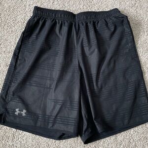 Under Armour Men's Charcoal Striped Athletic Shorts